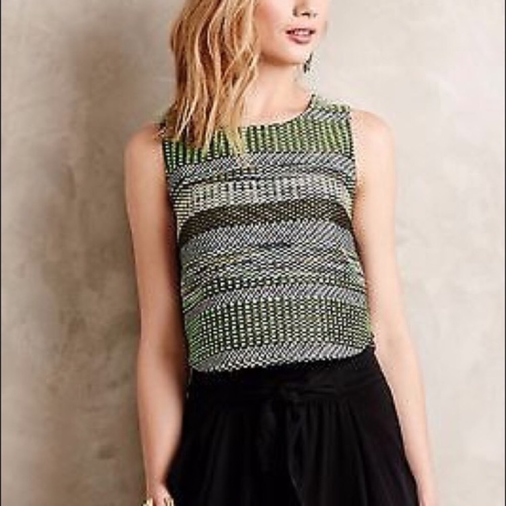 Anthropologie Jade Tweed Crop